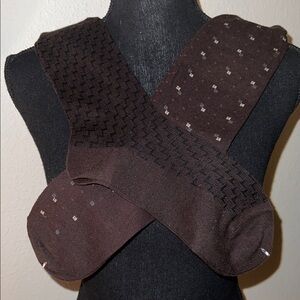 Men’s Dark Brown Dress Socks 2 Pair NEW WITHOUT TAGS